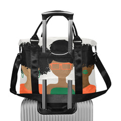 Curly Girl Trio (Orange/green) Trolley Bag